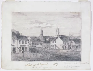 Parte de Detroit em 1837, c.1837 (lápis de grafite em papel tufado)